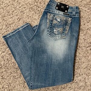 Miss Me Bootcut Jeans Embellished Pocket Size 31 Boyfriend Capri